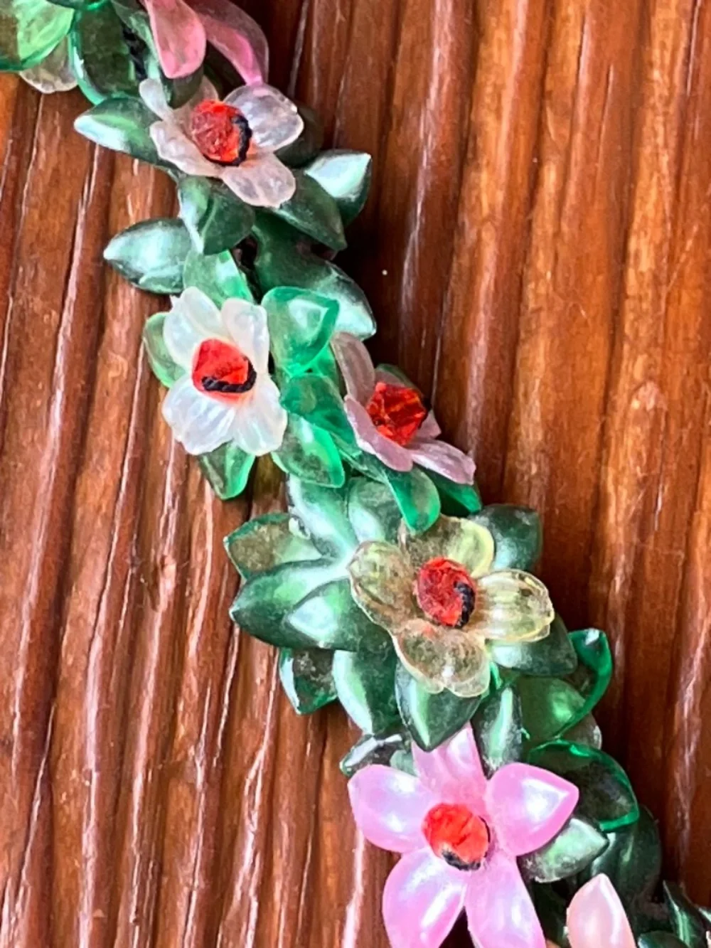 Whimsical 3D Flower & Leaf Beaded Statement Bracelet - Picture 8 of 12